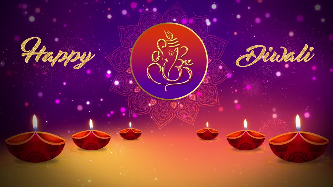 4k happy diwali hindu traditional diya oil lamp loop background diya lamp hindu festival of india