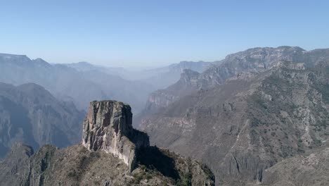 aerial shot of rock formations and the urique canyon in divisadero, copper canyon region, chihuahua