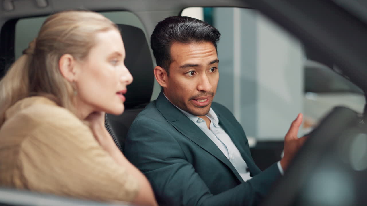 Couple in car interior