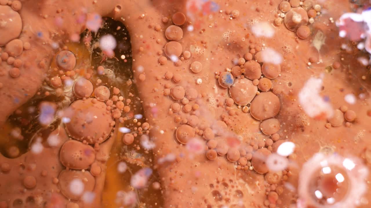 抽象的な液体アート 泡と色