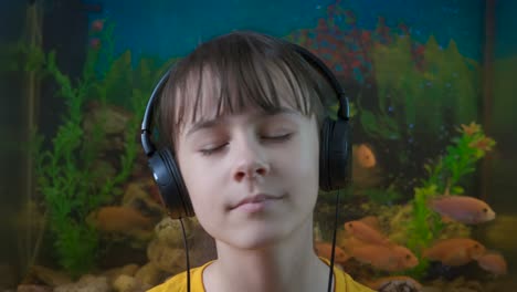 feeling calmness in headphones.