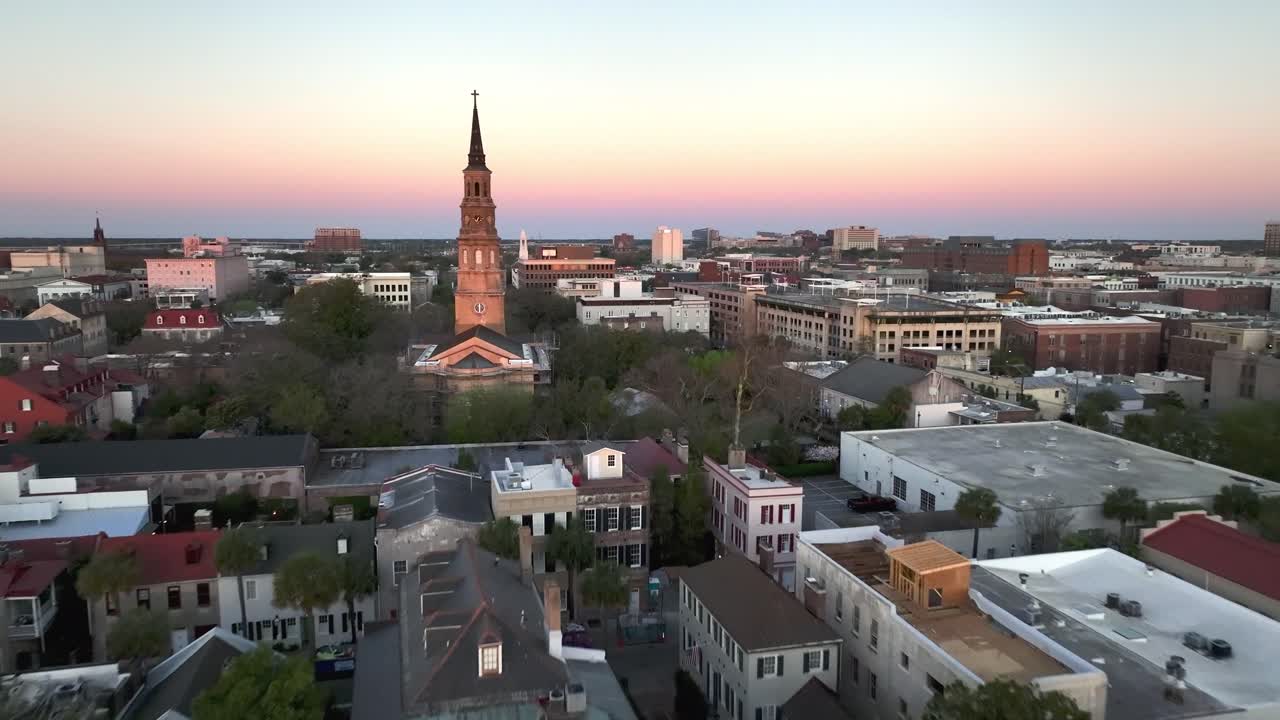 사우스캐롤라이나 주 찰스턴 sc에 있는 공중 세인트 필립스 교회 비행