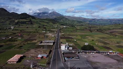 el chaupi village to los illinizas volcano mountains drone follows road