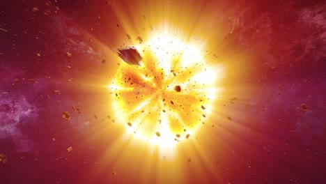 explosión de supernova en el espacio