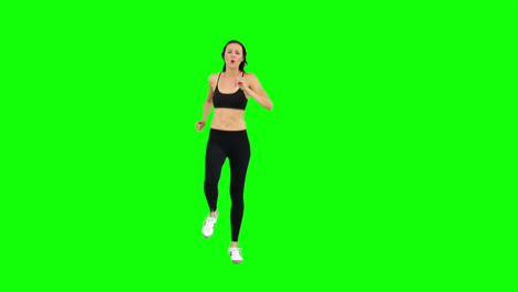 fit brunette jogging