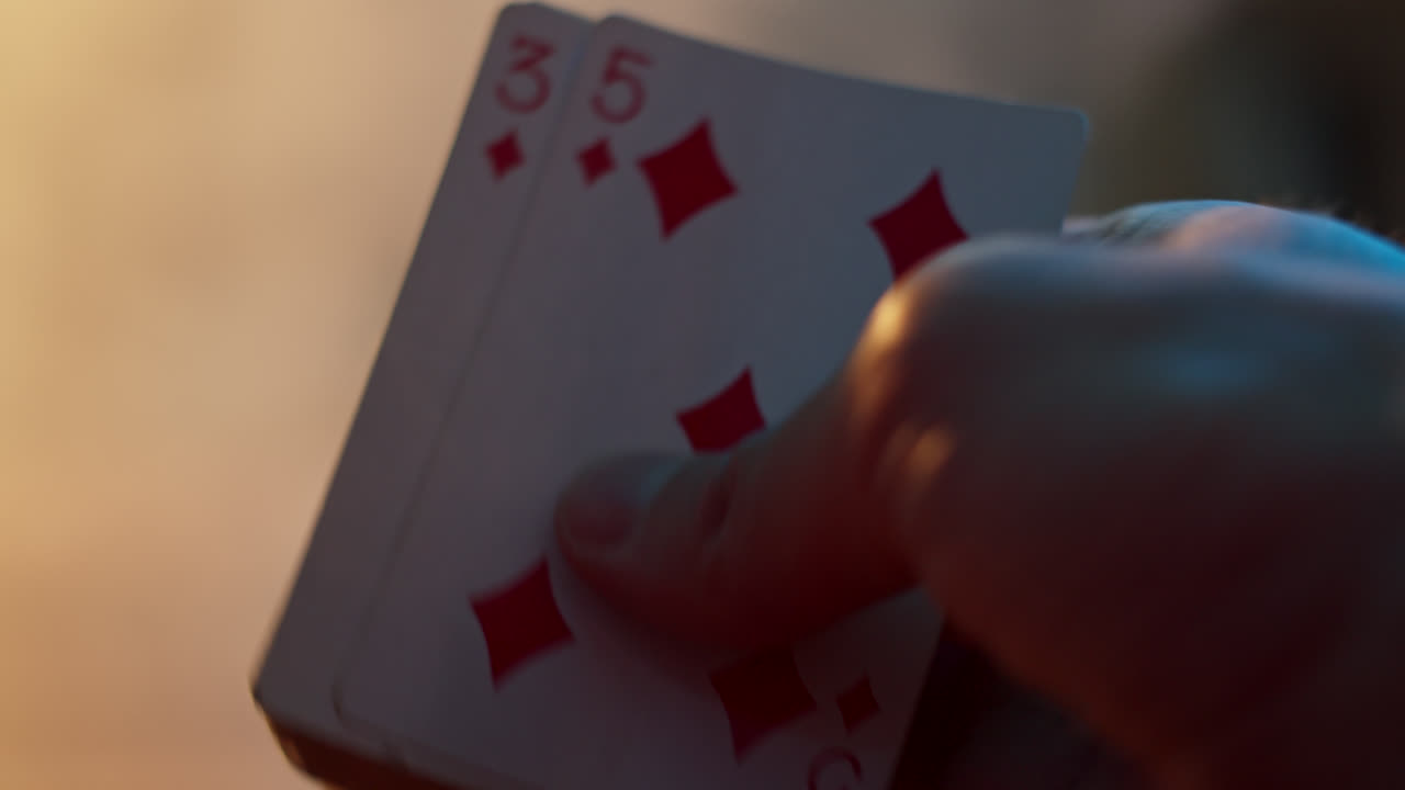 Close-up of card manipulation