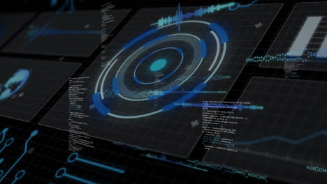 analizar y visualizar datos con animación futurista a través de una interfaz digital
