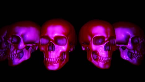 halloween skulls isolated 360 degrees rotating looping video background