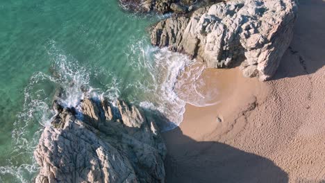 aerial image taken with a drone of the costa brava of gerona in spain turquoise and transparent water mediterranean sea paradisiacal beach