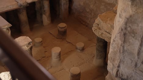 Sweat-chamber-in-public-bath,-Masada,-historic-fortress-located-in-the-Southern-District-of-Israel