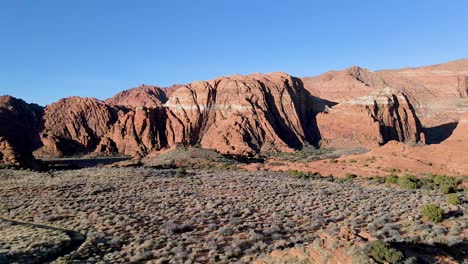 Aerial-View-Of-Snow-Canyon-State-Park-In-Utah,-USA-On-A-Sunny-Day