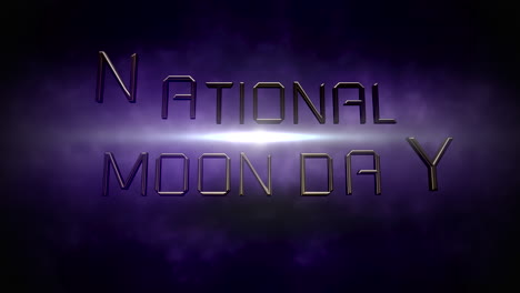 national moon day with light of stars and purple clouds in dark galaxy