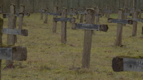 old and dirty gravestones at abandoned cemetery