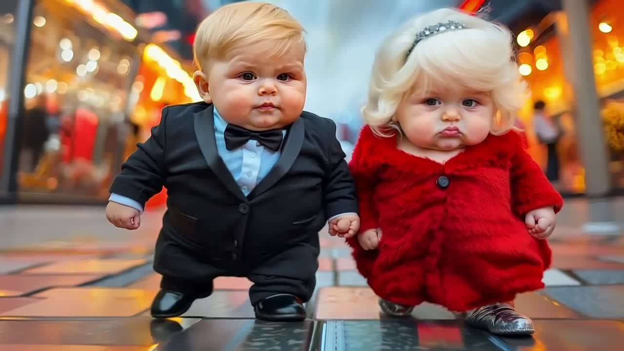 un par de muñecas que están de pie una al lado de la otra