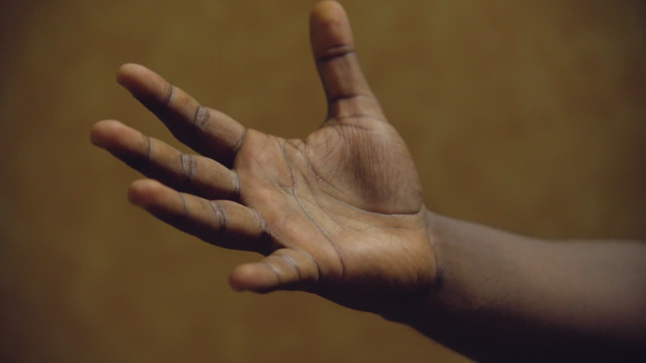 잔치를 만드는 인도 손 폐쇄 및 손 손바닥 라인 열기