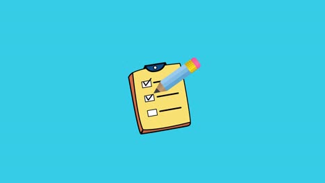 animated checklist with pencil marking tasks