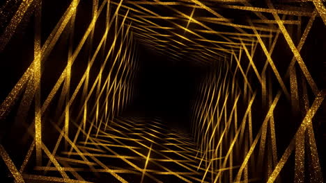 golden glittering abstract tunnel of light