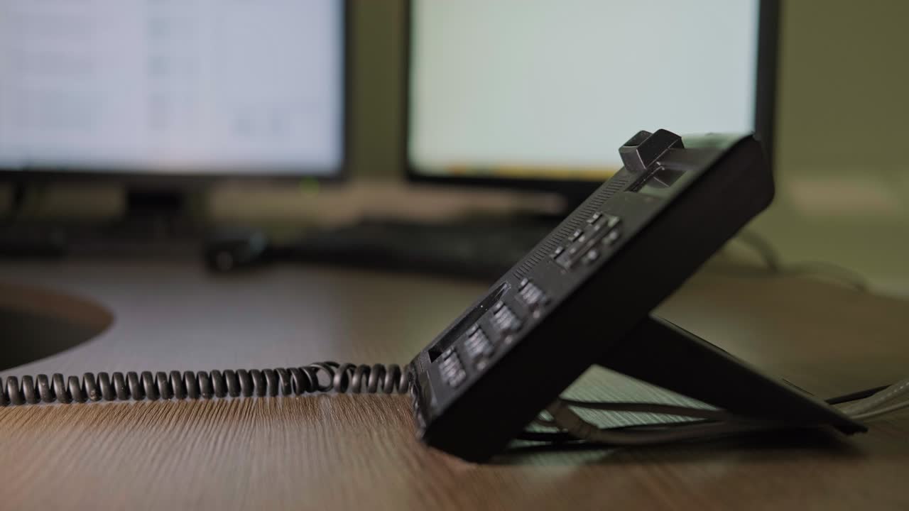 電話詐欺や夜間盗難 - 暗い背景の電話で黒い手袋をかぶった男性