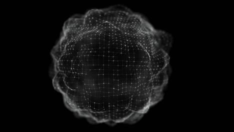 sphere made up of points and lines. network connection structure. big data visualization. 3d rendering.