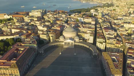 drone flying away from piazza del plebiscito in