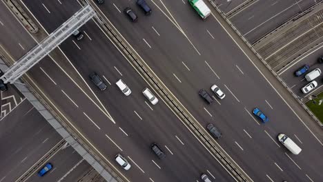 rusia ciudad de moscú hora del día tráfico intersección de carreteras intersección panorama aéreo 4k