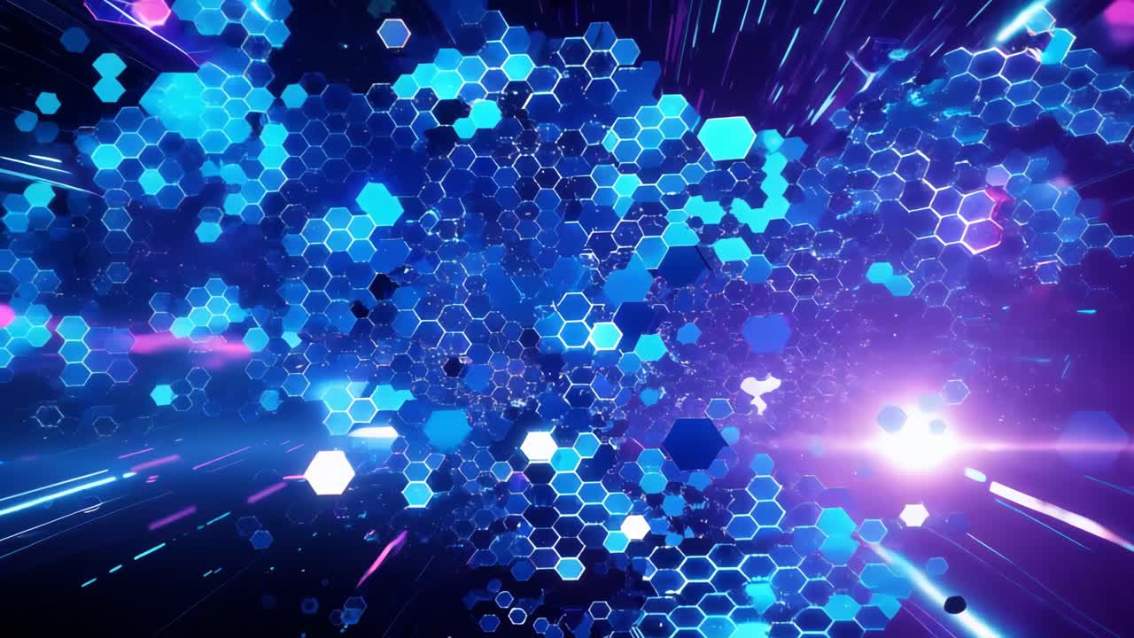 추상적인 미래의 육각형 배경