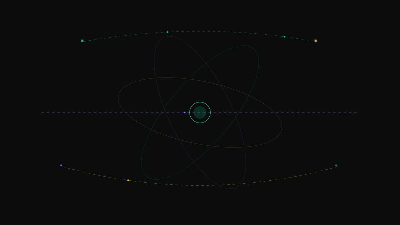 Abstract Digital Animation of Rotating Atomic Orbits