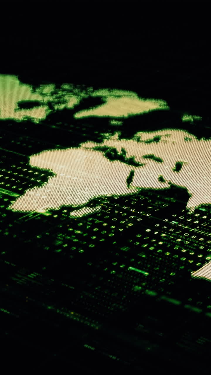 Advance metaverse, hi-tech digital data telemetry with encrypted numbers, display dynamic background for computer desktop vertical screen display format