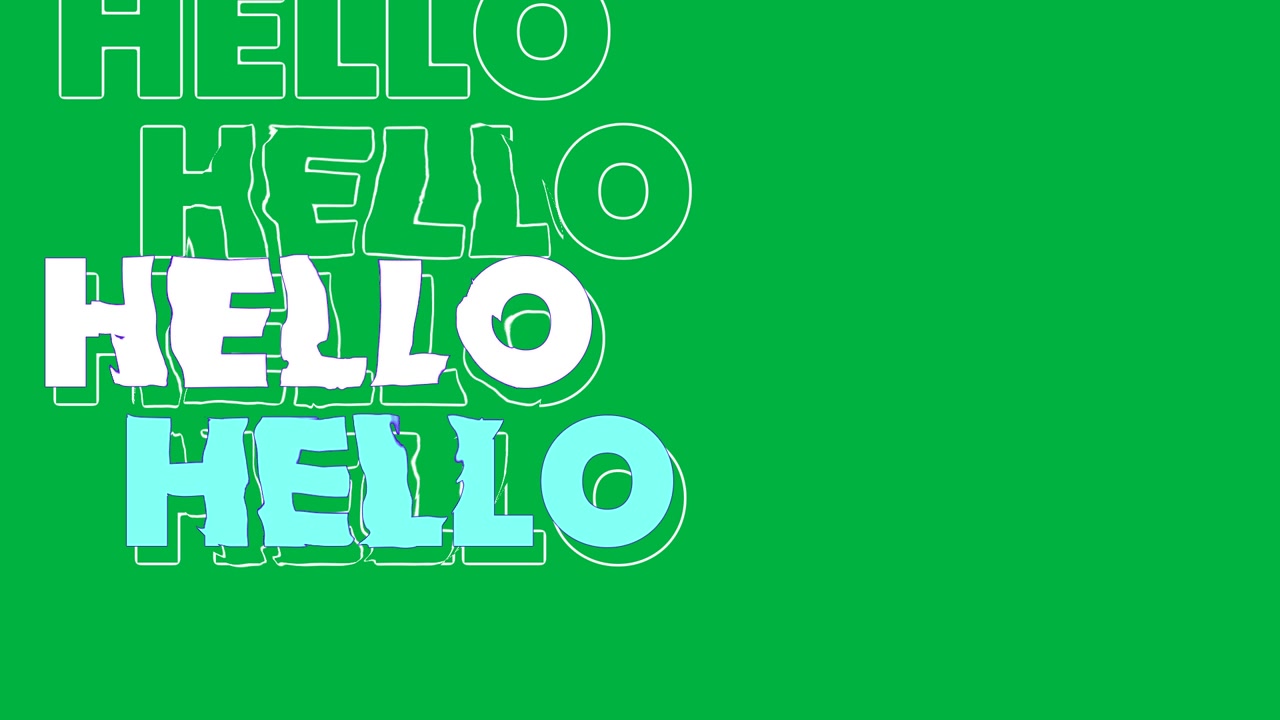 Animated Hello Text Motion Graphics on Green Screen