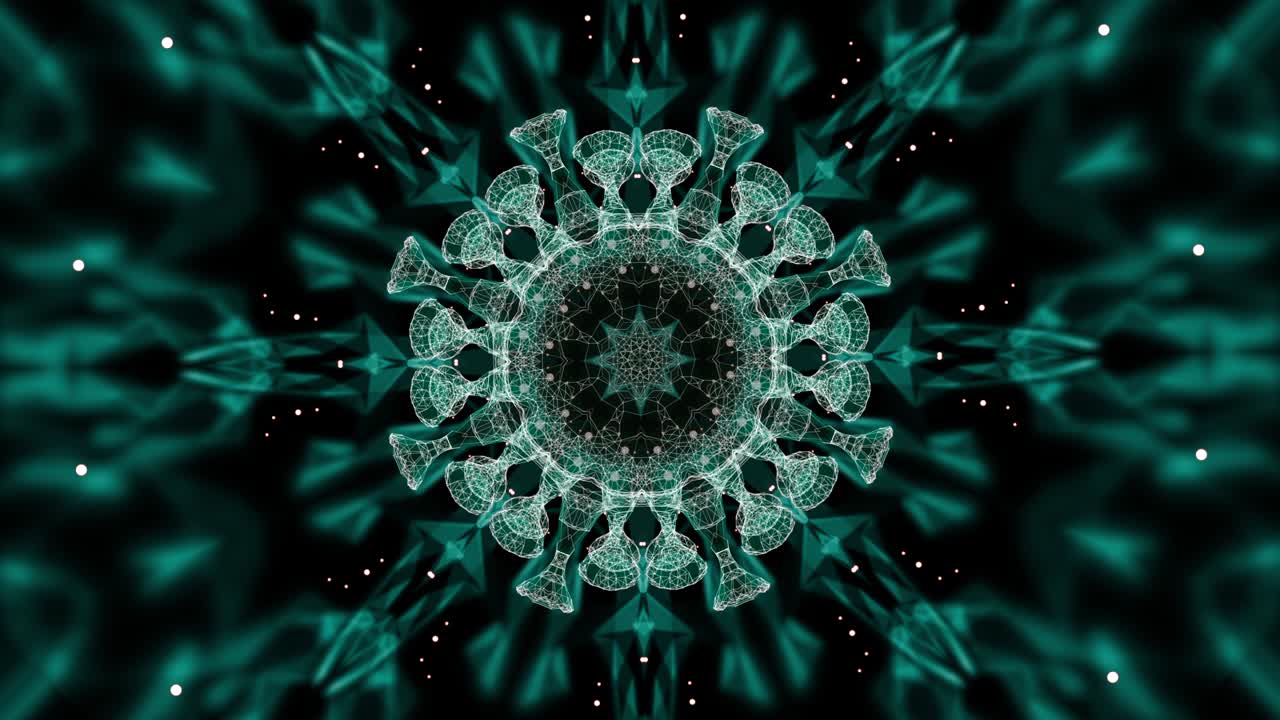 expresibe red poligonal en movimiento sin costuras que emite luz de neón verde.