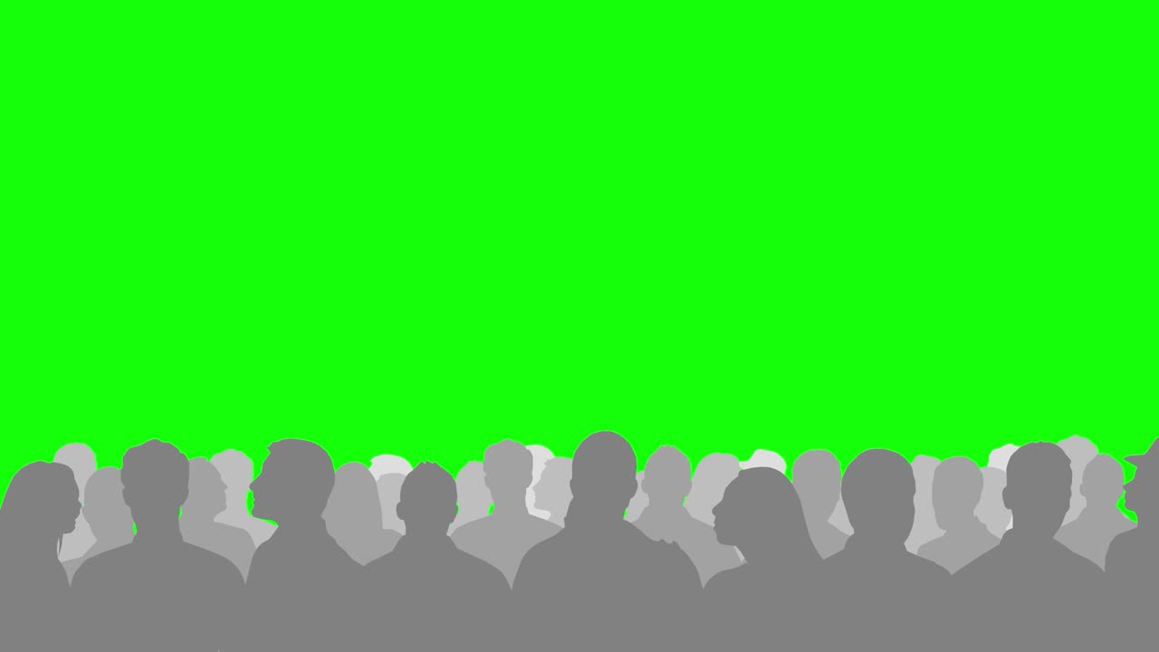실루 인파 4k 애니메이션 영화 (chroma 키 사용을 위해 녹색 배경)