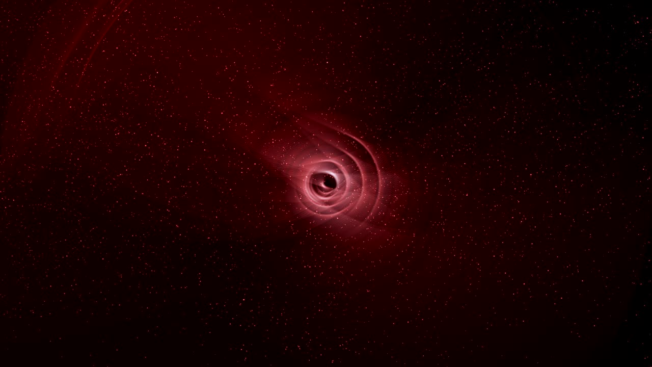 스파일 마법 추상적인 빨간색과 흐르는 입자 배경.