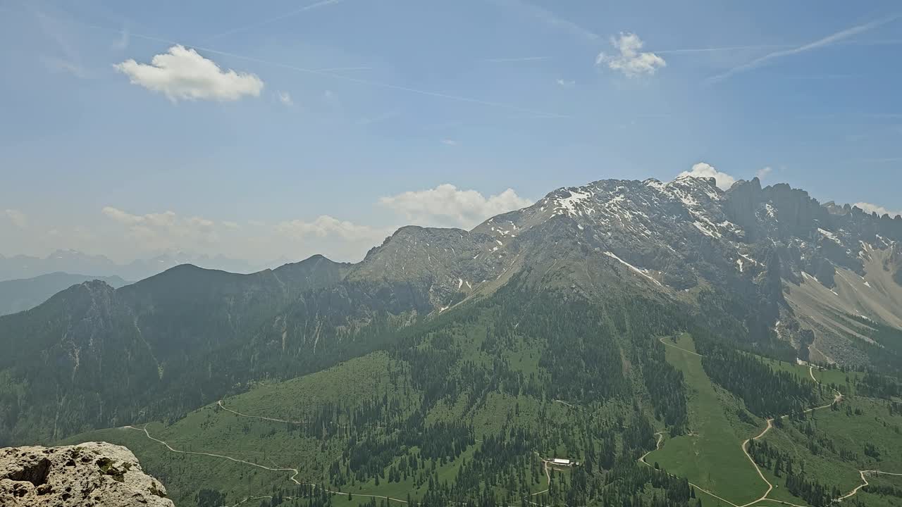 Christomannos Eagle statue in Italian Dolomites with wide views to the South