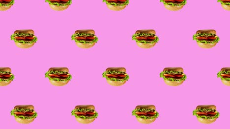 fondo de color de animación de hamburguesa plana