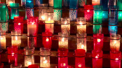 hundreds of candles burning in remembrance