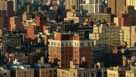 aerial view of apartment buildings on new york city's upper west side. shot on a summer day in manhattan