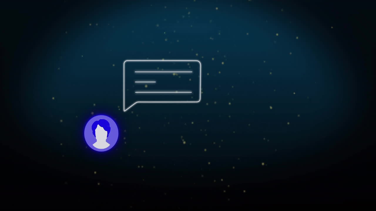 Animation of media icons over spots