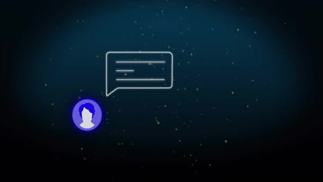 animación de iconos de medios sobre los puntos