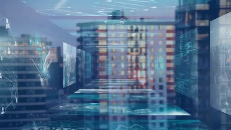 animación de diversos datos sobre el distrito financiero de la ciudad