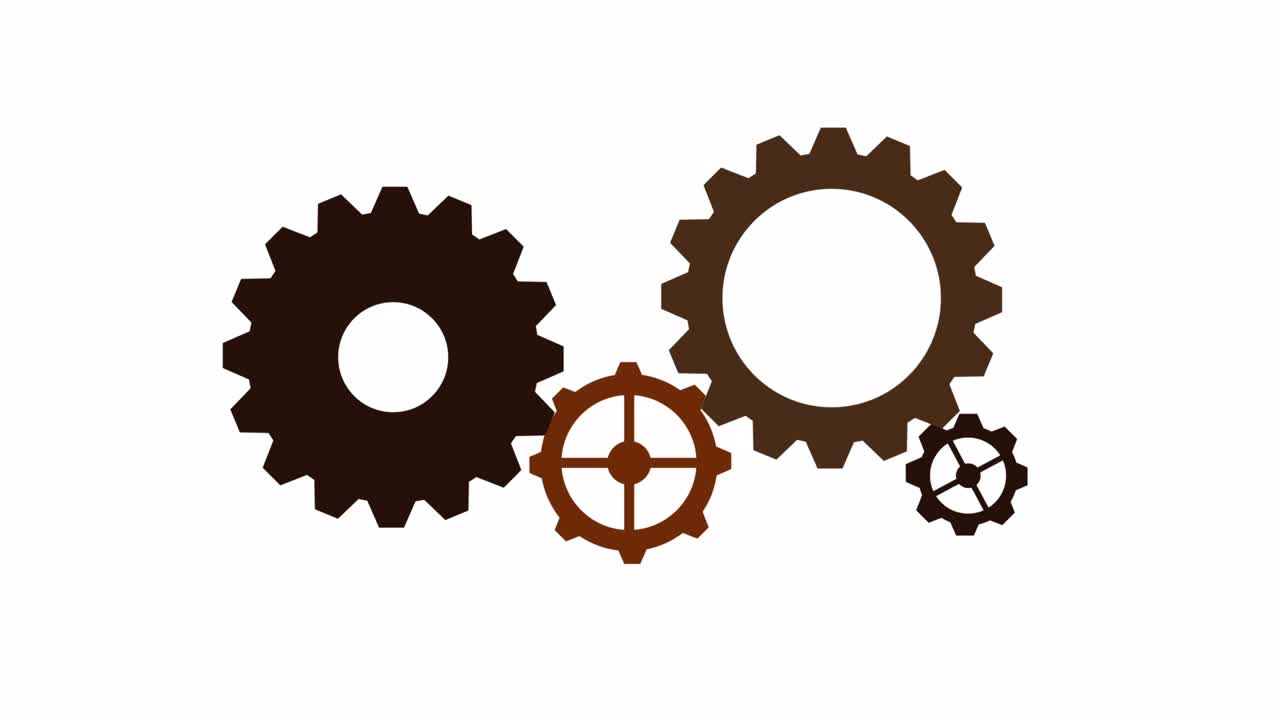 Simple And Antique Gear Animation White Background