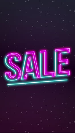 motion graphic of pink and blue neon sale sign