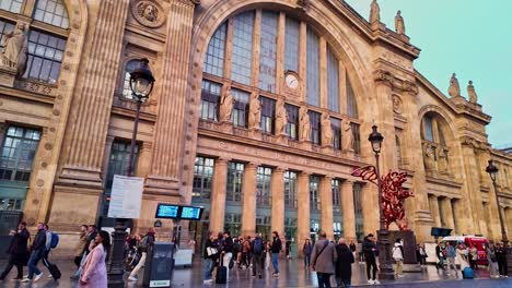 gare du nord train station in paris, france