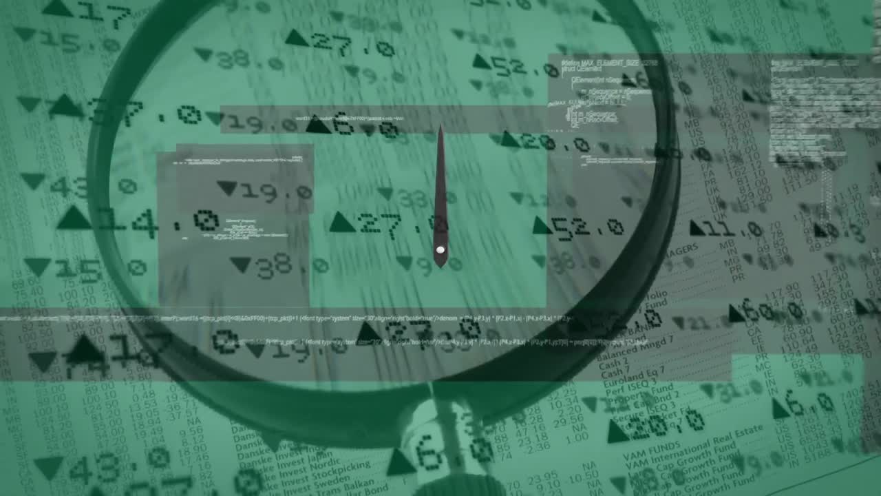 데이터 처리 및 재무 데이터에 대한 확대기의 애니메이션