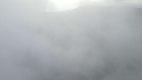 foggy sky drone view