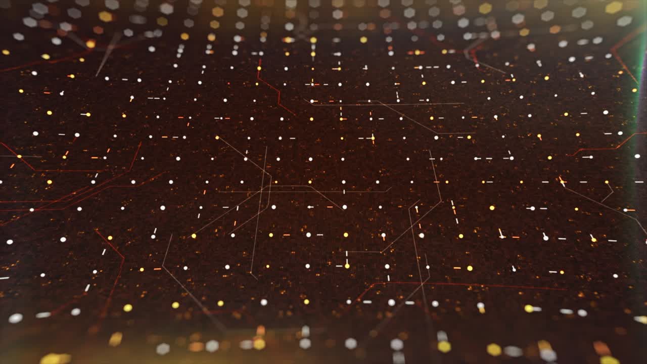 datos que se mueven dentro de los circuitos informáticos, procesamiento informático y organización de datos a través de cpu o gpu. animación. fondo tecnológico de alta tecnología abstracto, bucle sin costuras