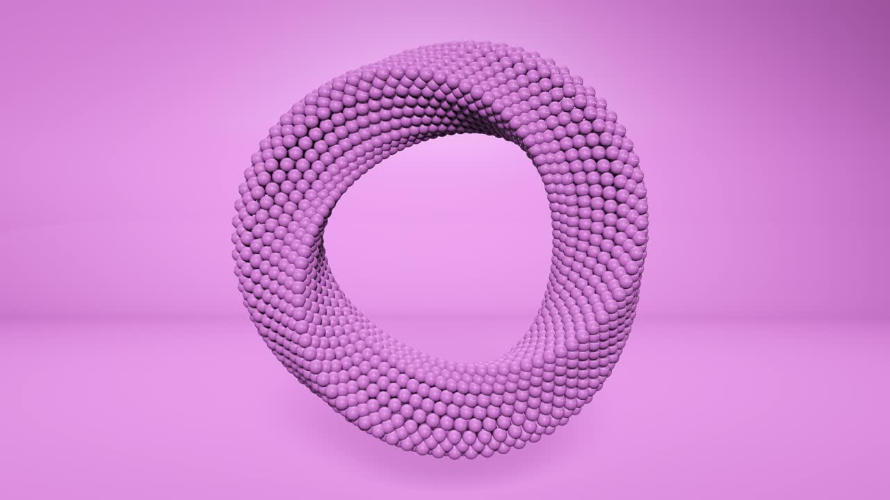 render 3d anillo abstracto giratorio. anillo de moebius. diseño de movimiento. patrón hipnótico suave. bucle sin costuras.