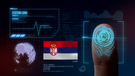 finger print biometric scanning identification system. serbia nationality