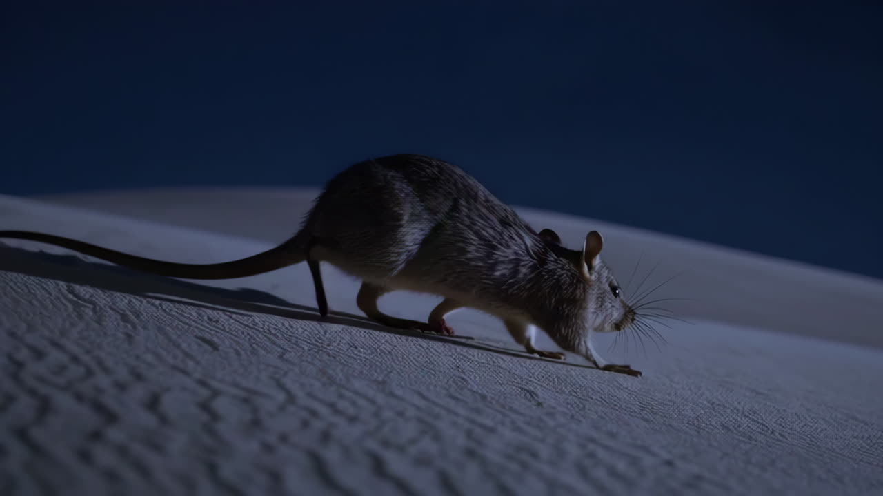 Desert Sand Rat Under a Full Moon