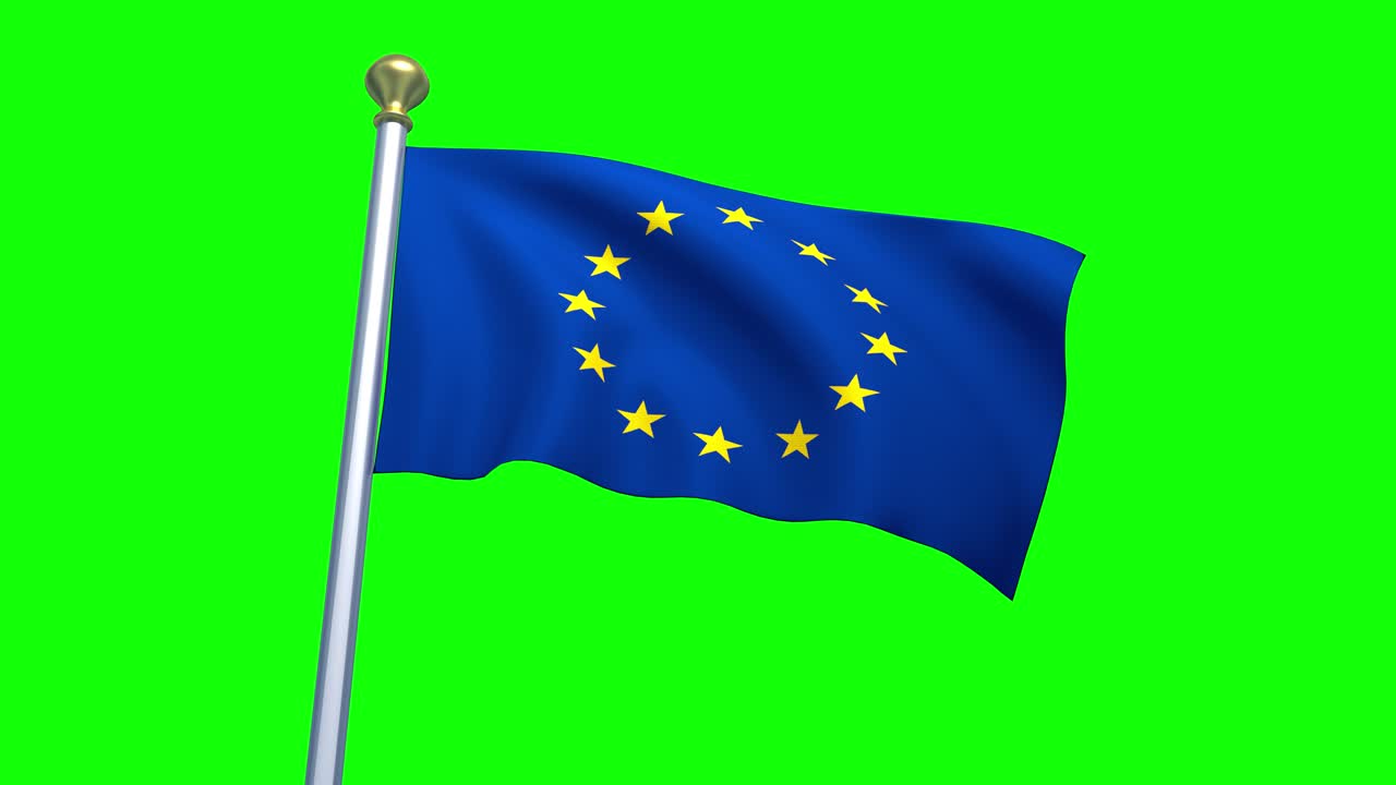 Euro, Europa, bandiera sventolante, Eurozona, UE, Unione Europea 4k