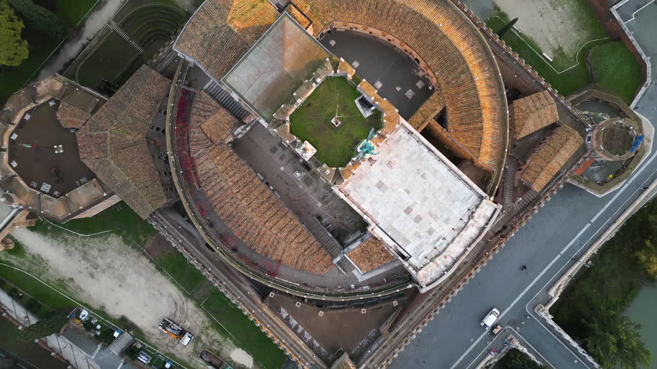 Top Down Forward Drone Shot Over Castel Sant'Angelo